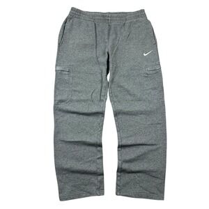 Y2K Nike Cargo Sweatpants Men Large Gray Baggy Loose Wide Leg Workout Gym